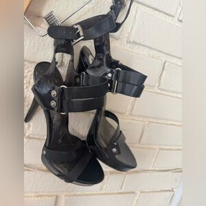 Black Strappy Women's Heels